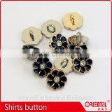 11.5mm Flower Rhinestone Enamel Plating Metalic Shirts Button thumbnail-5
