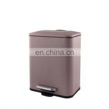 New Style Bathroom Trash Can Household Kitchen Steel Powder Coating Waste Bins Rectangle Pink High Quality Dustbin thumbnail-2
