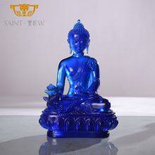 Luxury Pate de Verre Handmade Colored Crystal Ganesha Buddha Statue thumbnail-5