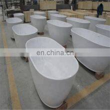 Cheap Price White Marble Stone Bathtub for Sale thumbnail-4