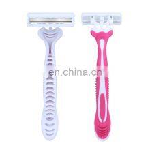 3PCS/Pack 3 Blades Disposable Women Hair Remove Razor Stainless Steel Ladies Bikini Razor Rubber Handle Lubricant Strip KL3-05W thumbnail-2