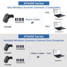 XTIOT XT6400-2 Cordless 2.4G Wireless Barcode Scanner One PLC With Many Barcode Scanner thumbnail-1