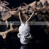 Men's Skull Head Porcelain Glazed Pendant Necklace thumbnail-5