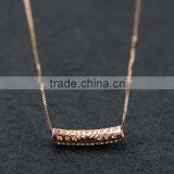 Simple Design New Model Hollow Rose Gold Plated Pipe Pendant Necklace Fashion Jewelry With Box Chain for Wholesale thumbnail-6