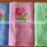 Solid Color Dobby Border Cheap Face Flower Embroidery Towels,towel Embroidery thumbnail-6