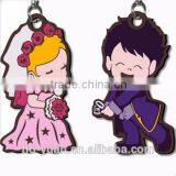 Hot Sale European Style OEM Design Soft PVC Valentine Couple Keychain