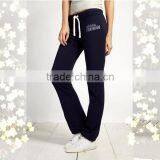 Womens Casual Black 100 Cotton Sweatpants With White Drawstring thumbnail-1