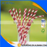 New design 6mm red striped paper straws