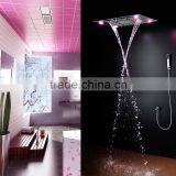 Luxury 2016 Led Shower Sets Rainfall Shower Waterfall Stainless Steel Bathroom Accessories Recessed Ceiling Square Showers Kits thumbnail-1