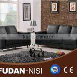 Chinese home furniture black leather sectional sofa low price