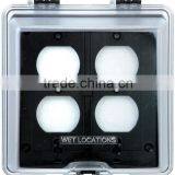 UL Listed 2 Gang Weatherproof Cover 2-duplex 2- GFCI 2- Toggle Clear