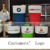 Top quality ceramic insulated coffee mug with silicone lid and sleeve