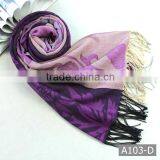 A103 Polyster long hot selling customer jacquard scarf