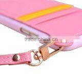 Ultra Thin pu Skin+tpu Dual Color Cellphone Pocket Leather Case for Iphone 6/6s With Hand Rope Supplier's Choice thumbnail-4