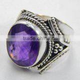 Natural Faceted Amethyst Ring 92.5 Sterling Silver Jewellery thumbnail-3