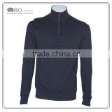 Dark Blue Sweaters For Men With Stand Collar