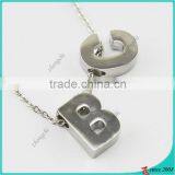 Ladies Silver 26 Letters Charm Link Chain Necklace thumbnail-6