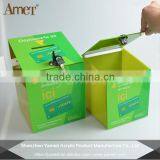 OEM High Quality Silk-screening Logo Acrylic Donation Box With Lock thumbnail-1