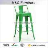 Modern green steel bar chair with four long legs