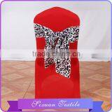 Taffeta Base Leopard Pattern Flocked Chair Sash thumbnail-1