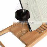 Bamboo Bathtub Caddy With Extending Sides and Adjustable Book Holder thumbnail-3