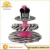 12" Cupcake Stand 3-Tier Cupcake Tree Zebra Party Favor Wedding Baby Shower Lot thumbnail-2