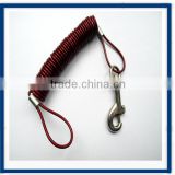 Spring wire rope with snap hook and loop