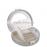 Chinese Factories Wholesale Custom High-grade PU Leather Jewelry Box, Silver Makeup Box