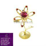 24K Gold Plated Metal Shining Lotus Flower With Crystals From Swarovski thumbnail-1
