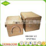 Natural Material Maize Straw Laundry Baskets for Dirty Clothes thumbnail-3