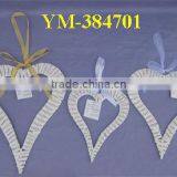 White Empty Wicker Heart Decoration thumbnail-1