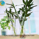 Clear Tall Cylinder Glass Candle Holder thumbnail-5