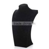Black Velvet Wood Neck Stand Jewelry Display thumbnail-4