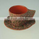 New Glazed Ceramic Custom Espresso Cup and Saucer thumbnail-1