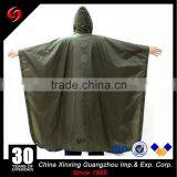 Olive Green 210T Polyester Taffeta With 21S PVC Coated Army Rain Poncho Military Waterproof Raincoat thumbnail-2