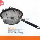 QC107 Kasun Foldable Kitchen Accessories Chips Fryer Wire Mesh Basket With Cover