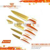 A3390 New Design 5pcs Colorful Titanium Blade 5pcs Stainless Steel Knife Set thumbnail-2