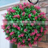 30CM Pink Flower Long Leaf Ball Artificial Flower Ball thumbnail-1