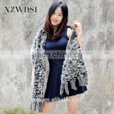 CX-B-65B Custom Black Frost Women Rabbit Fur Shawl For Sale thumbnail-3