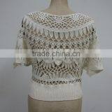 Garment Manufacturer Ladies Crochet Popular Batwing Sleeve Top thumbnail-2