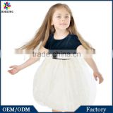 Newest Style Frock Designs Flower Girls Dresses Cap Sleeve Satin/Velour Party Free Prom Dress
