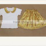 Lovely Kids Baby Girls Sequins Skirts Set Children's Shiny Gold Dress thumbnail-5