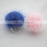 Myfur Wholesale Lovely Design Elegant Real Mink Fur Ball Adjustable Ring thumbnail-1