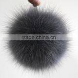 Myfur Customized Dark Grey Real Fox Fur Bobble Attached Hat or Bag Charm Keychain thumbnail-3