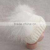 Myfur Top Quality Baby Hats for Kids With Raccoon Fur Balls Knitted Baby Kids Hats thumbnail-5
