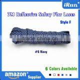 Royal Blue Flat Laces For Sneakers - 9mm Flat Yeezy Laces With 3M Reflective Fibers - With Plastic Tips Customized - 6Lace Color thumbnail-3