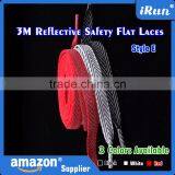 Black White Red Reflective Tape For Sneakers Laces - Flat Safety Custom Length & Color & Packaging Shoe Laces - 3 Colors thumbnail-1