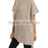 Oversized Half Sleeve Sweater Women With Hood and Drawstring Along the Side thumbnail-2