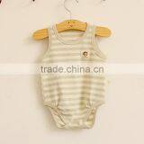 Hot Sale Stripe Organic Cotton Newborn Baby Vest Bodysuit thumbnail-3