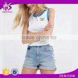 Guangzhou Shandao OEM Service Summer New Design Casual Sleeveless O-Neck White 100% Cotton Women Tank Tops In Bulk thumbnail-1